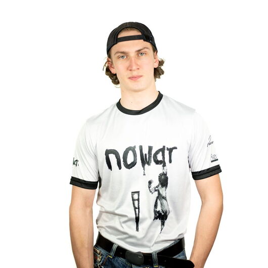 „no war“ T-Shirt MESH weiß Unisex Bild 1