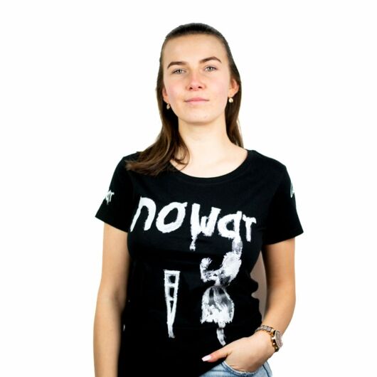 „no war“ T-Shirt Damen schwarz Bild 1